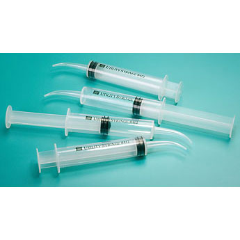 Curved utility syringes